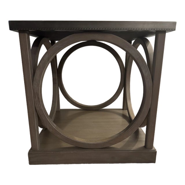 Metal and Wood End Table For Sale