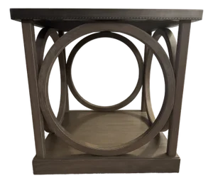 Metal and Wood End Table