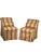 Traditional Pair of Upholstered Striped Slipper Chairs With Lumbar Pillows For Sale - Image 3 of 8