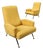 Vintage Lounge Chairs in Green Fabric and Brass, Italy, 1960s, Set of 2 For Sale
