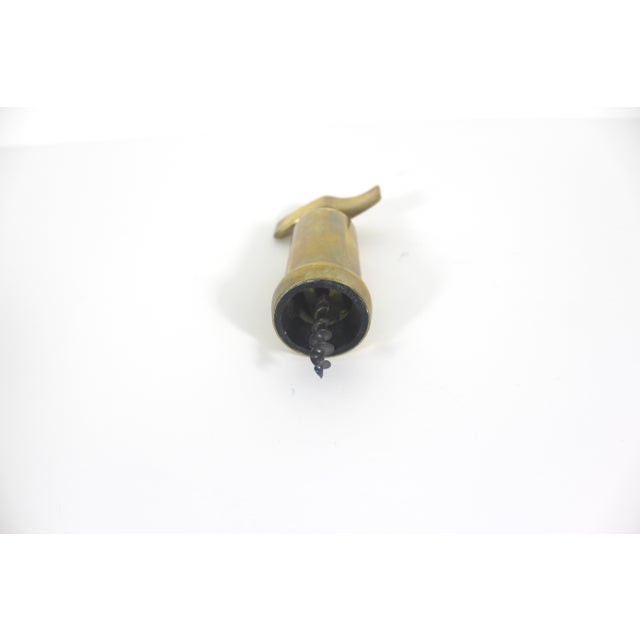 Mid-Century Modern Vintage Italian Brass Corkscrew, Wine Opener, Bar Tool, Screw Pull, Wine Key, Solid Brass, Bar Cart Styling, Gift for Him, Wine Lover For Sale - Image 3 of 9