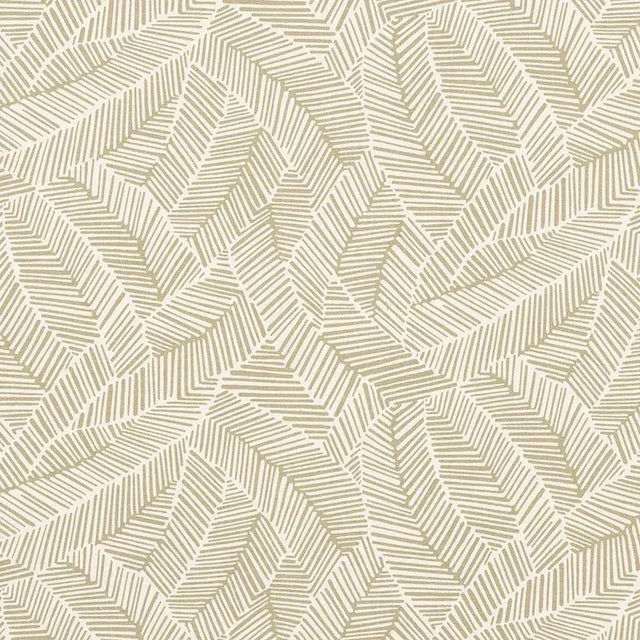 Sample- Schumacher Abstract Leaf Fabric in Taupe For Sale