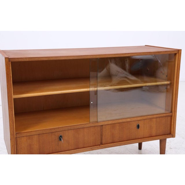 Vintage Chest of Drawers with Glass Sliding Doors, 1960s For Sale - Image 9 of 13