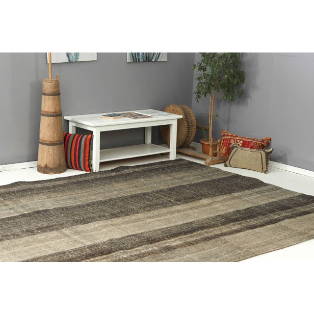 Mid 20th Century Large Vintage Modern Kilim Rug For Sale In Los Angeles - Image 6 of 7