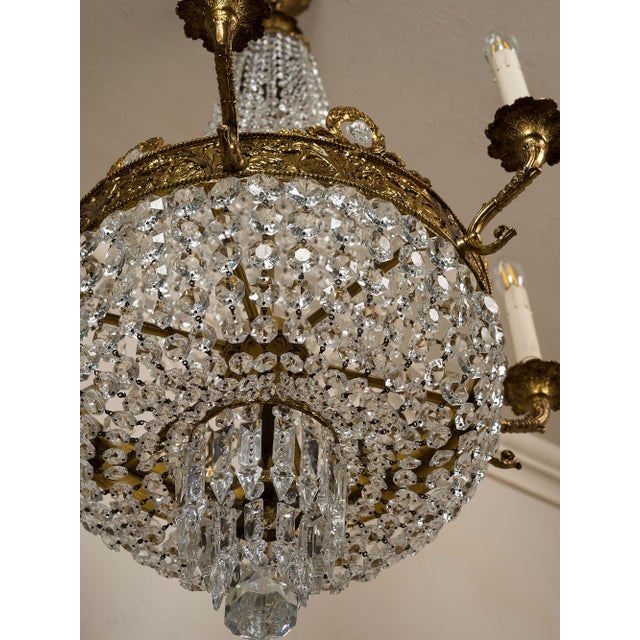 Empire Style Hot Air Balloon 6-Light Chandelier, 1960s For Sale - Image 12 of 14