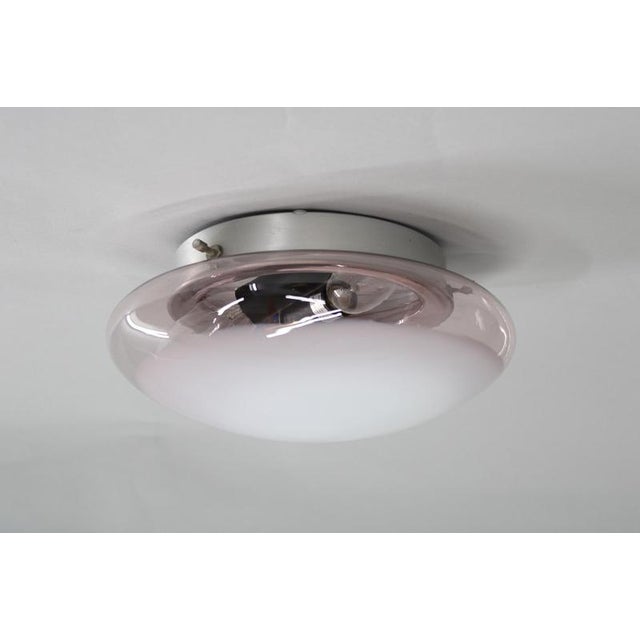 Silver Glass Ceiling Light, Italy, 1970s For Sale - Image 8 of 8