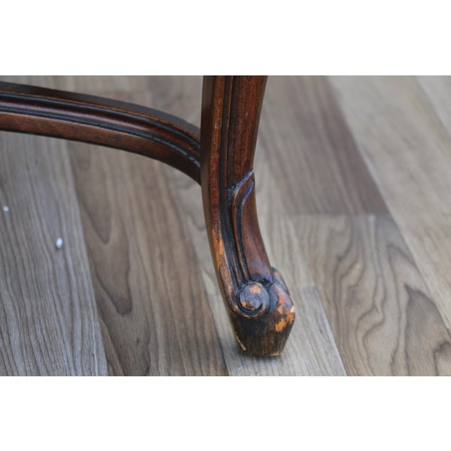 Pair of Vintage English Regency Style Leather Armchairs | Carved Wood Frame, Nailhead Trim For Sale - Image 18 of 18