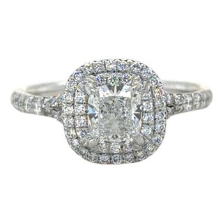 Tiffany & Co. Soleste 1.00 CTTW Diamond Engagement Ring, Platinum, Size 6 For Sale