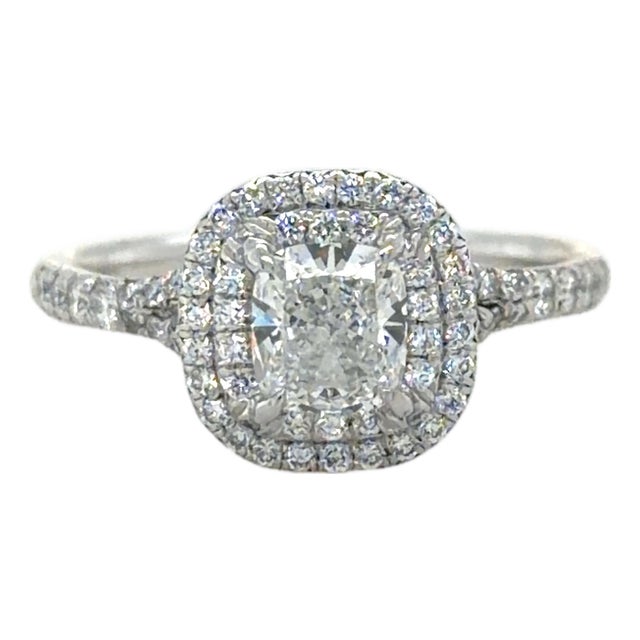 Tiffany & Co. Soleste 1.00 CTTW Diamond Engagement Ring, Platinum, Size 6 For Sale