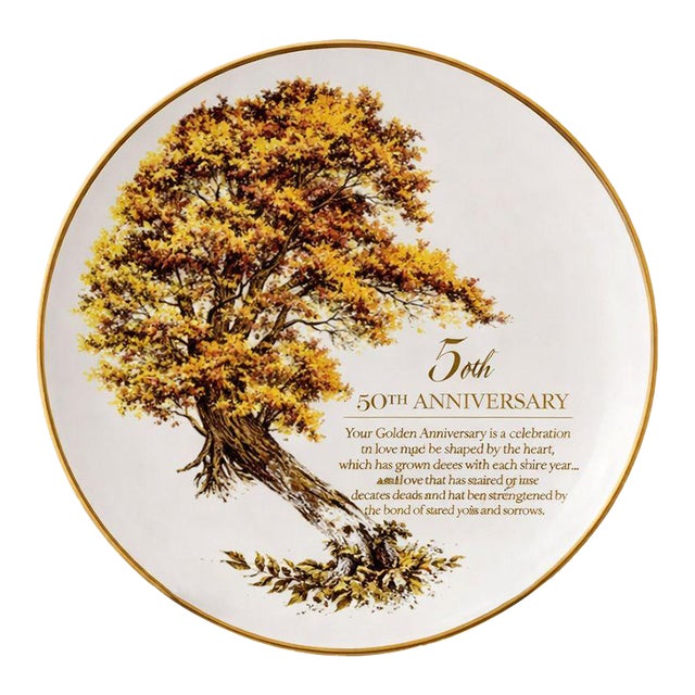 Avon 5th Anniversary Collector Plate Porcelain Japan 22k Gold Trim Decorative For Sale