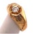 Metal 14 Karat Yellow Etched Gold Fashion Ring With Solitaire Round Diamond For Sale - Image 7 of 12