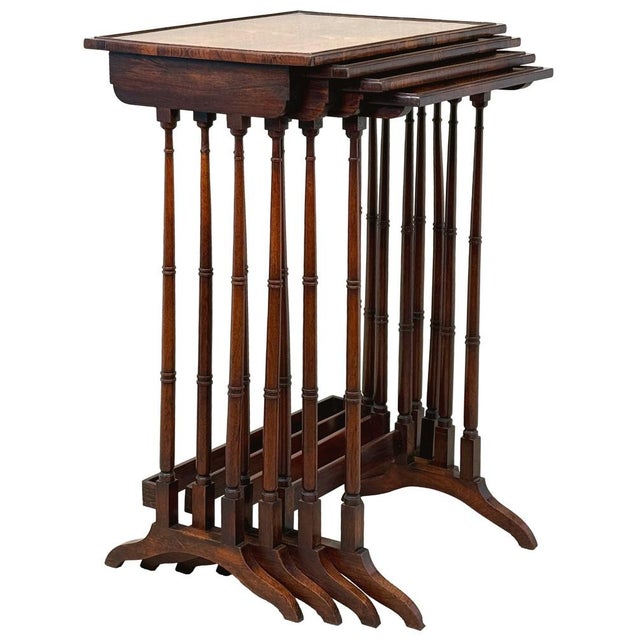 Antique Regency Rosewood Quartetto Nesting Tables, 1825, Set of 4 For Sale - Image 10 of 16