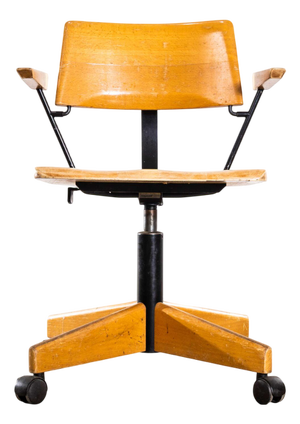 Angular Swivel Desk Chair with Metal Rod Arms from Giroflex, 1960s