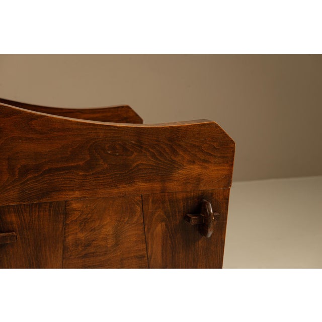 Brutalist Bulky Artisanal Chair in Wood, 1960s For Sale - Image 14 of 15