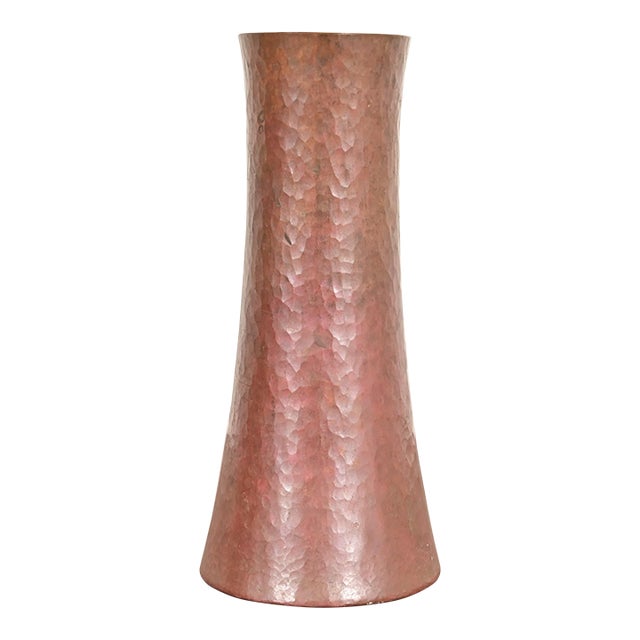 Ramon Ramirez Arts & Crafts Hammered Copper Vase For Sale