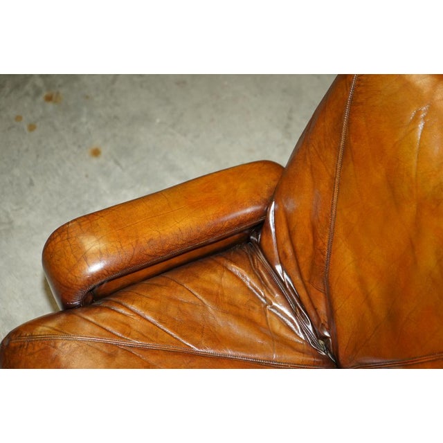 Mid-Century Modern Hand Dyed Brown Leather Sofa by Marcel Breuer For Sale - Image 5 of 15
