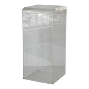 Modern Lucite Acrylic Pedestal Column Stand Beveled Edge Detail Vintage