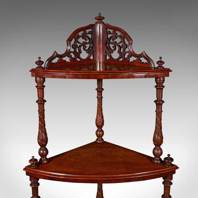 Antique Corner Whatnot, English, Walnut, Country House Display Stand, Victorian For Sale - Image 6 of 9