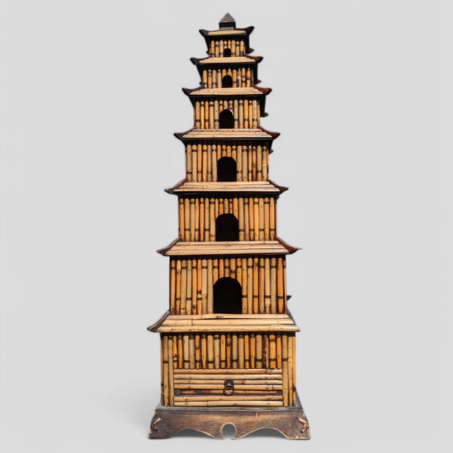 ** Item will be Professionally Fragile Packed by the UPS Store 7 Tier Pagoda made of Pencil Reed construction on a wooden...