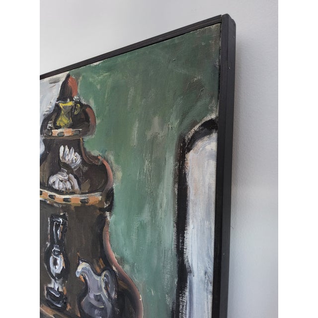 1975 Mid Century Scandinavian Interior Still Life Painting by Swedish Artist Ulla Borgstrom For Sale - Image 13 of 16