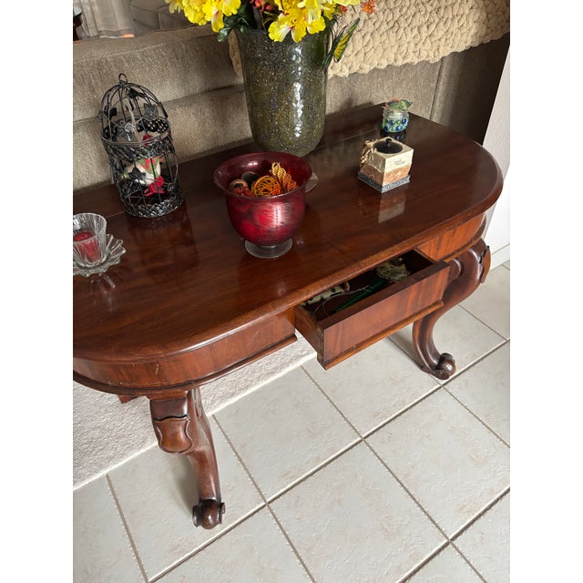 Traditional Early 19th Century American Renaissance Revival Mahogany Pier Table For Sale - Image 3 of 12