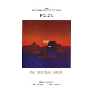 1986 Jean-Michel Folon 'I'm Writing From' Surrealism France Offset Lithograph