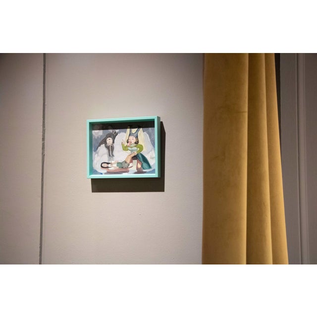Wisdom by Nadezda | Oil on Panel depicting a surreal scene with figures and symbolic elements. For Sale - Image 4 of 5