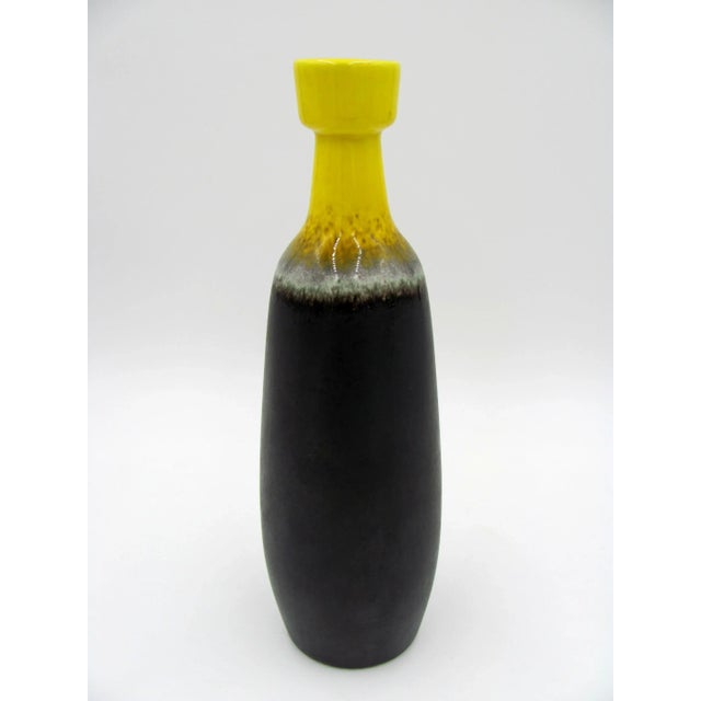 Mid Century Jaru of California Yellow & Brown Lava Drip Glaze Vase For Sale - Image 12 of 12