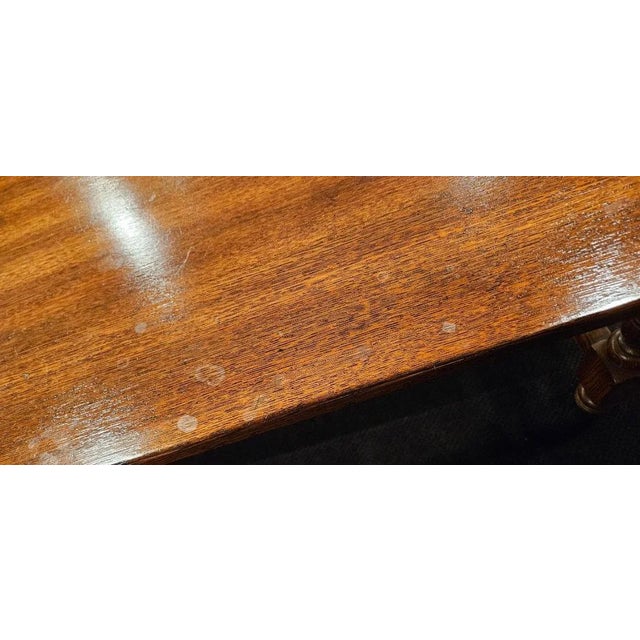 Mid 20th Century John Widdicomb Co. Farmhouse Wood Dining Trestle Table 7.5 Ft For Sale - Image 10 of 12