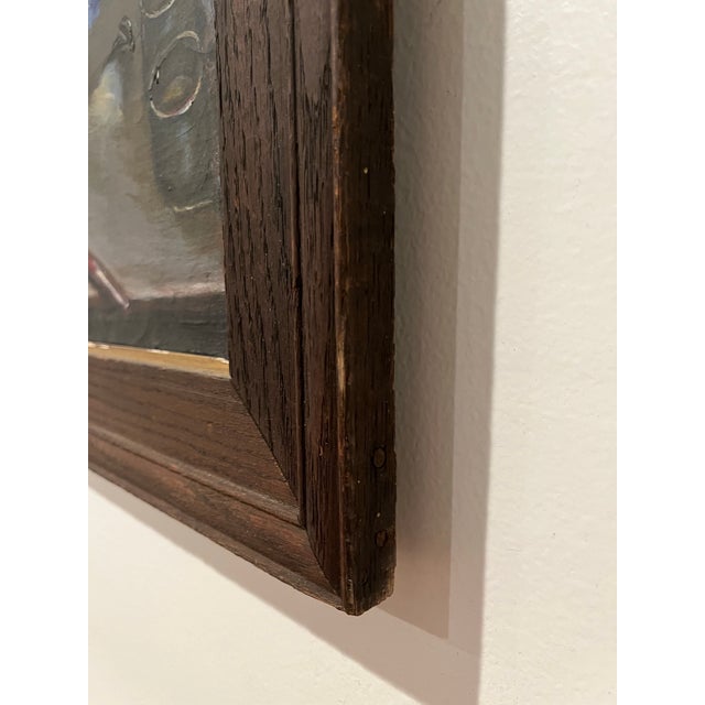 Wood Vintage Mid Century 1950's Still Life Painting "Palette" Artist Signed New York For Sale - Image 7 of 12