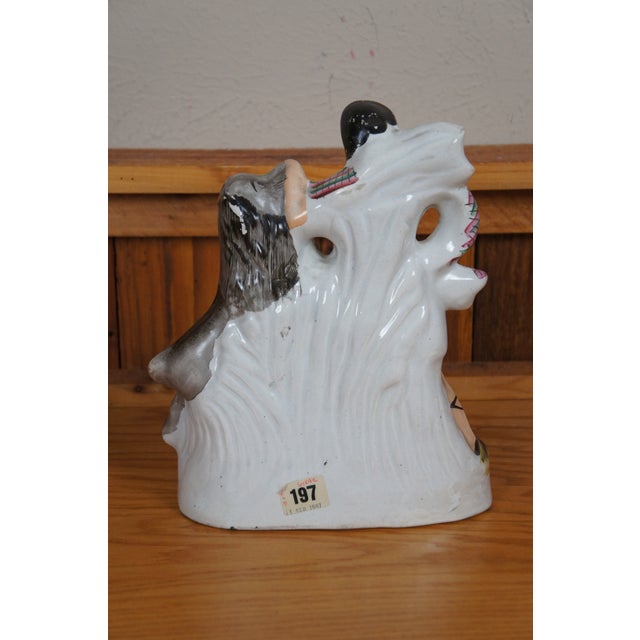 Mid 19th Century Antique Mid 19th Century Staffordshire Porcelain Samson & the Lion Figurine For Sale - Image 5 of 12