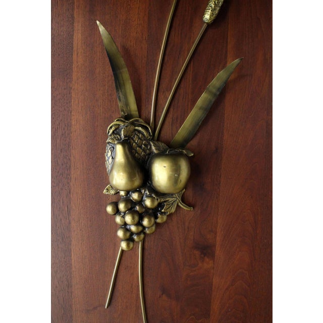 Non Matching Pair Cast Metal Sculptures of Fruits Solid Walnut Mount Board Mint! For Sale - Image 6 of 9