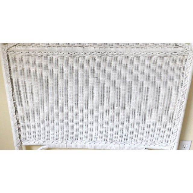 Pair Vintage C1980s Ornate White Wicker Twin Size Headboards For Sale - Image 15 of 18