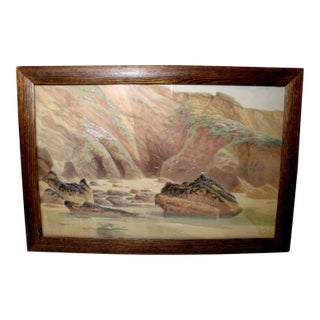 Antique 1800's Original William E. Croxford Seascape Coast Nautical Painting For Sale