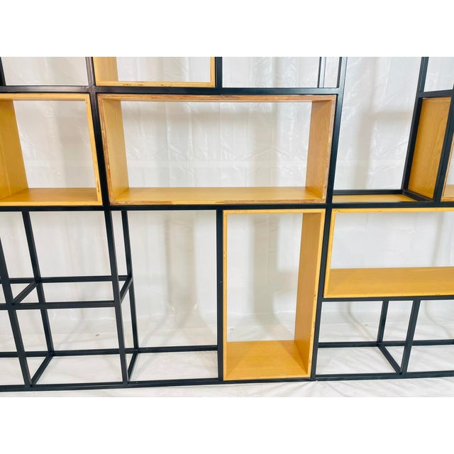 Custom Architectural Metal and Wood Display Cabinet / Bookcase, Usa 1990's For Sale - Image 9 of 11