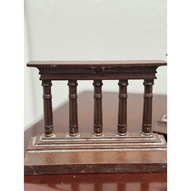 Metal Antique Bradley & Hubbard Architectural Column Bookends – A Pair For Sale - Image 7 of 10