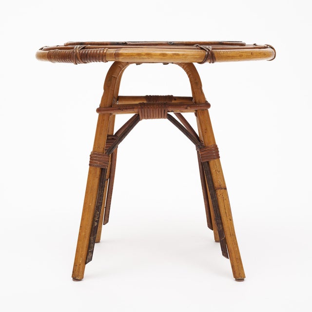 Vintage Bamboo Side Table by Bonaudi Vallauris For Sale - Image 4 of 9
