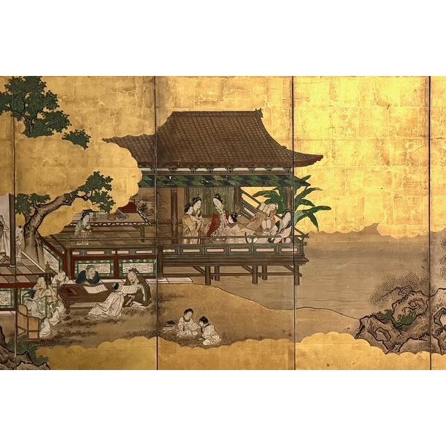 Pair of Folding Six-Panel Japanese Screens Depicting ‘The Four Accomplishments’ Early 18th C Edo Period For Sale - Image 16 of 18