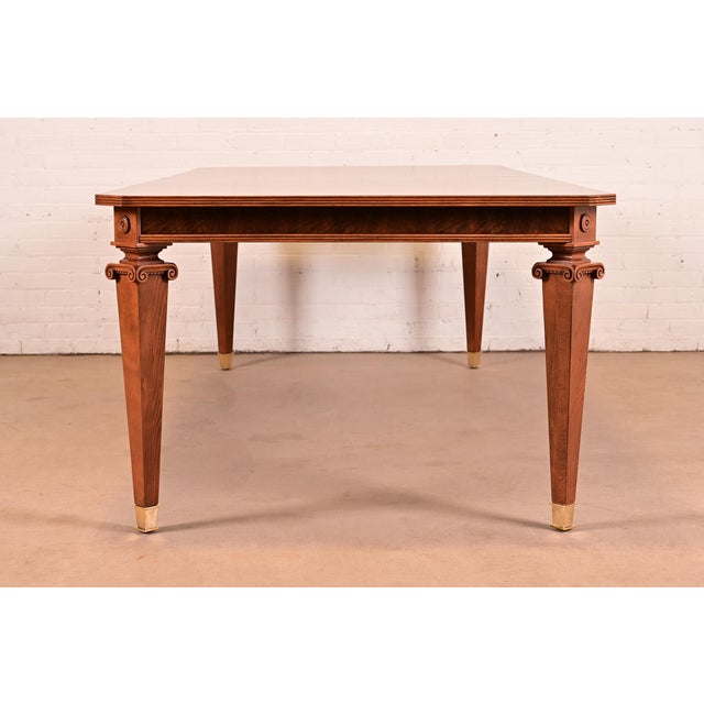 Theodore Alexander French Regency Louis XVI Burl Wood Dining Table, Newly Refinished For Sale - Image 12 of 14
