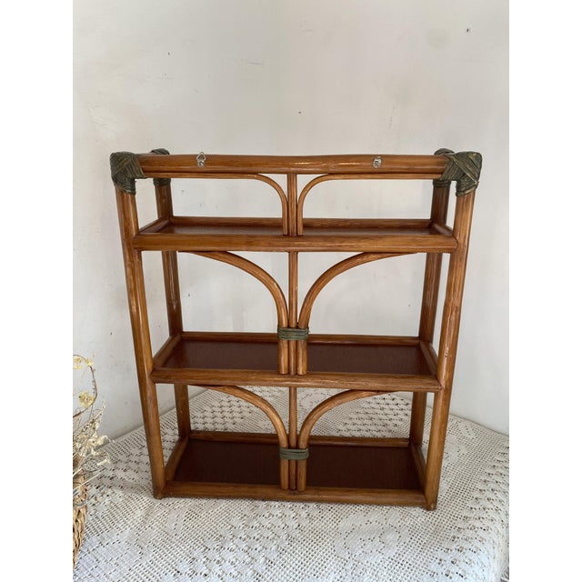 Bamboo and Rattan Shelf, 1970s For Sale - Image 12 of 15