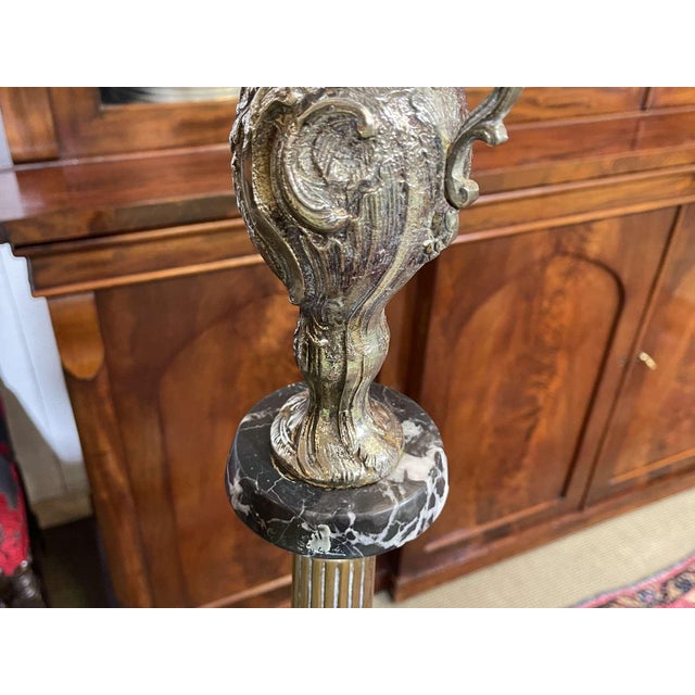 11-Light Floor Lamp in Copper and Silver Metal, 1950s For Sale - Image 9 of 12