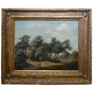 Mid-19th Century Landscape Oil on Wood Trees in the Woods by John Kensett For Sale