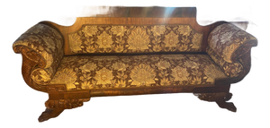 1875 Victorian Couch Made in the Us Hand Carved Walnut