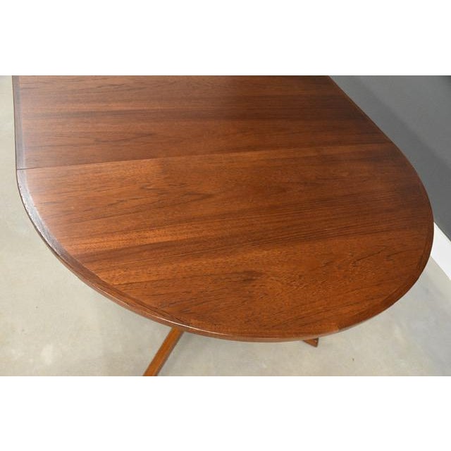 Brown 1960s Refinished 86” Danish Modern Teak Dining Table by BPS For Sale - Image 8 of 12