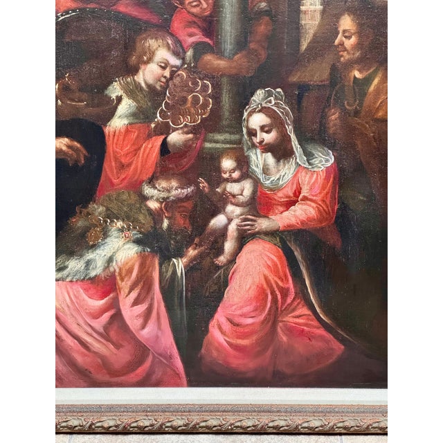 "The Adoration of the Magi" Oil on Canvas Painting, Old Master School For Sale - Image 10 of 12