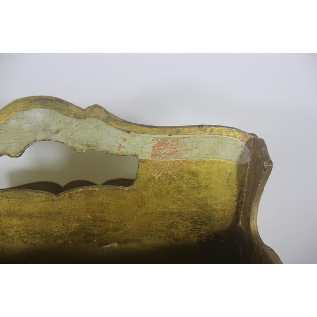 Vintage Italian Florentine Gilded Gilt Wood Magazine Rack Holder For Sale - Image 10 of 12