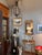 Metal Antique Lantern-Shaped Ceiling Fixture With Three Arm Light Source Within For Sale - Image 7 of 11