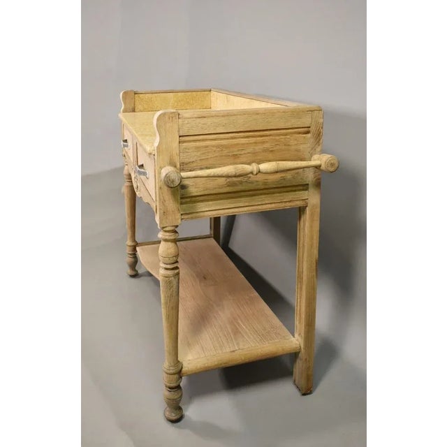 Art Deco French Bleached Oak Washstand, 1920s For Sale - Image 14 of 16