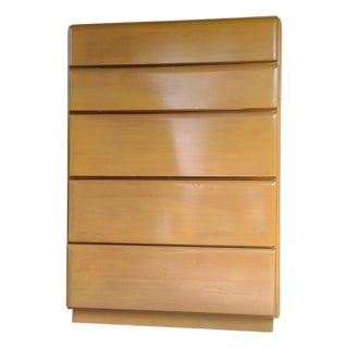 Russel Wright 5-Drawer Maple Highboy Dresser Star Dust 515 for Heywood Wakefield For Sale