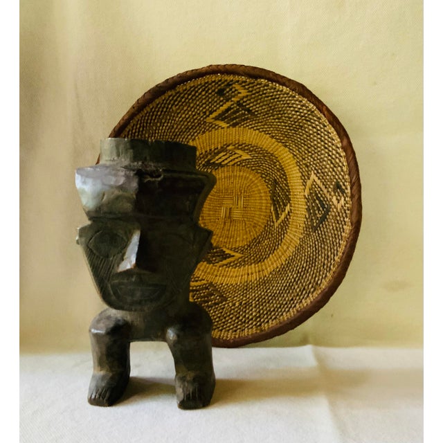 Vintage West African Carved Wood Figural Cup, Anthropomorphic Human Form For Sale - Image 9 of 17